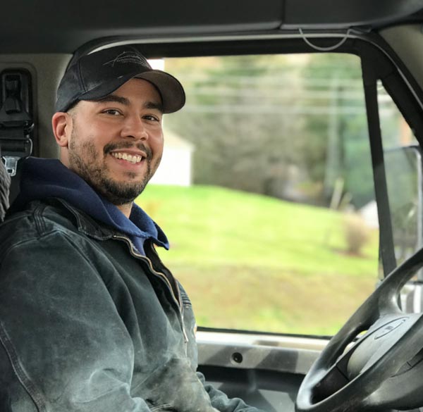 Happy local truck driver with a trucking career