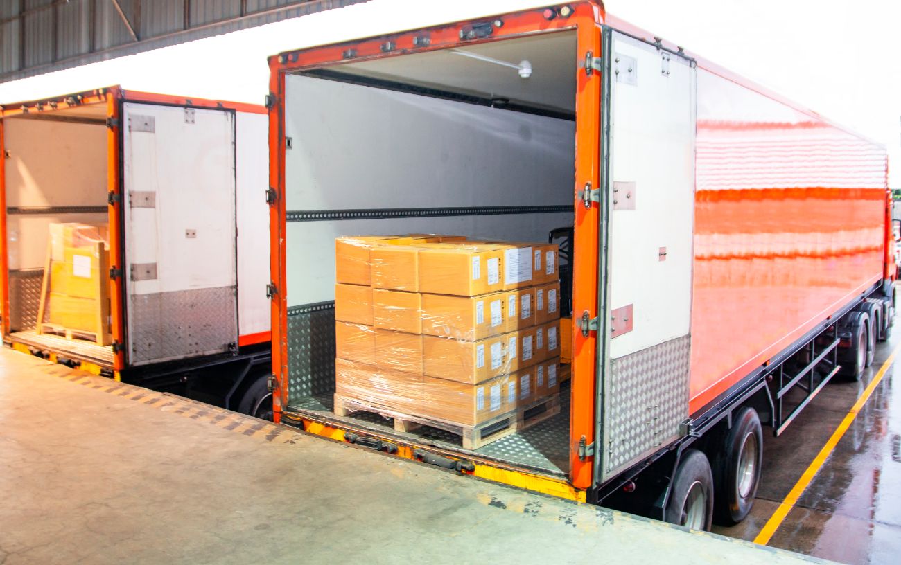 Food Distribution Truck Food products loaded onto food distribution truck for delivery