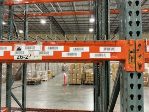 SKUs on new racking